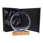 Galvano Cristal con Base de Madera RIV29