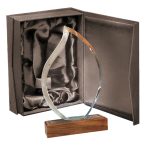 Galvano Cristal con Base de Madera RIV55